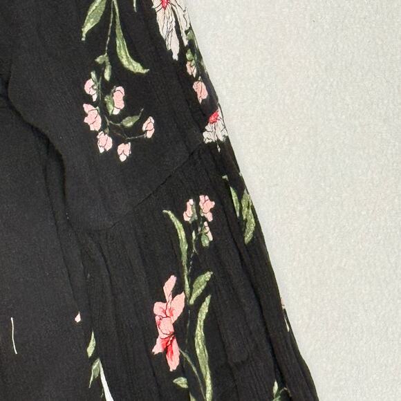 Hollister Floral Off the Shoulder Sz Med Bell Sleeves Crop Boho Peasant Y2K Top - Picture 10 of 11